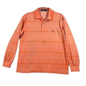 Polo Ralph Lauren Polo Shirt Mens M Blue Long Sleeve Polo Orange Pony Multicolor